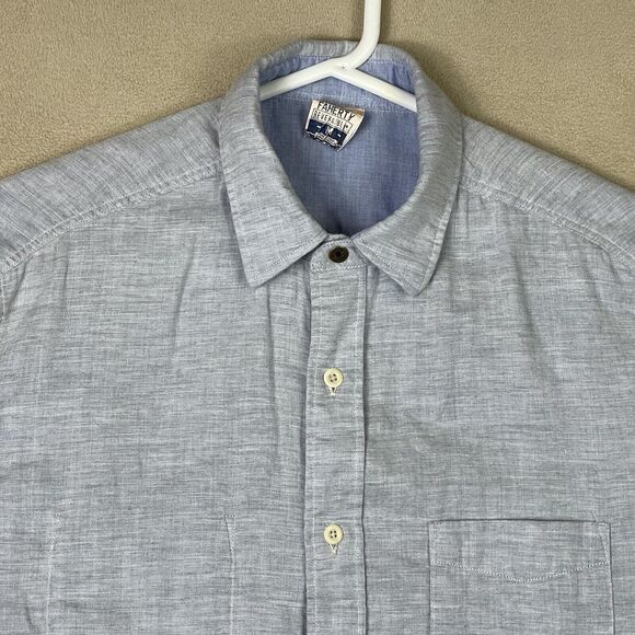 Faherty Shirt Mens‎ Medium Blue Reversable Preppy Long Sleeve Casual Adult - Picture 2 of 11